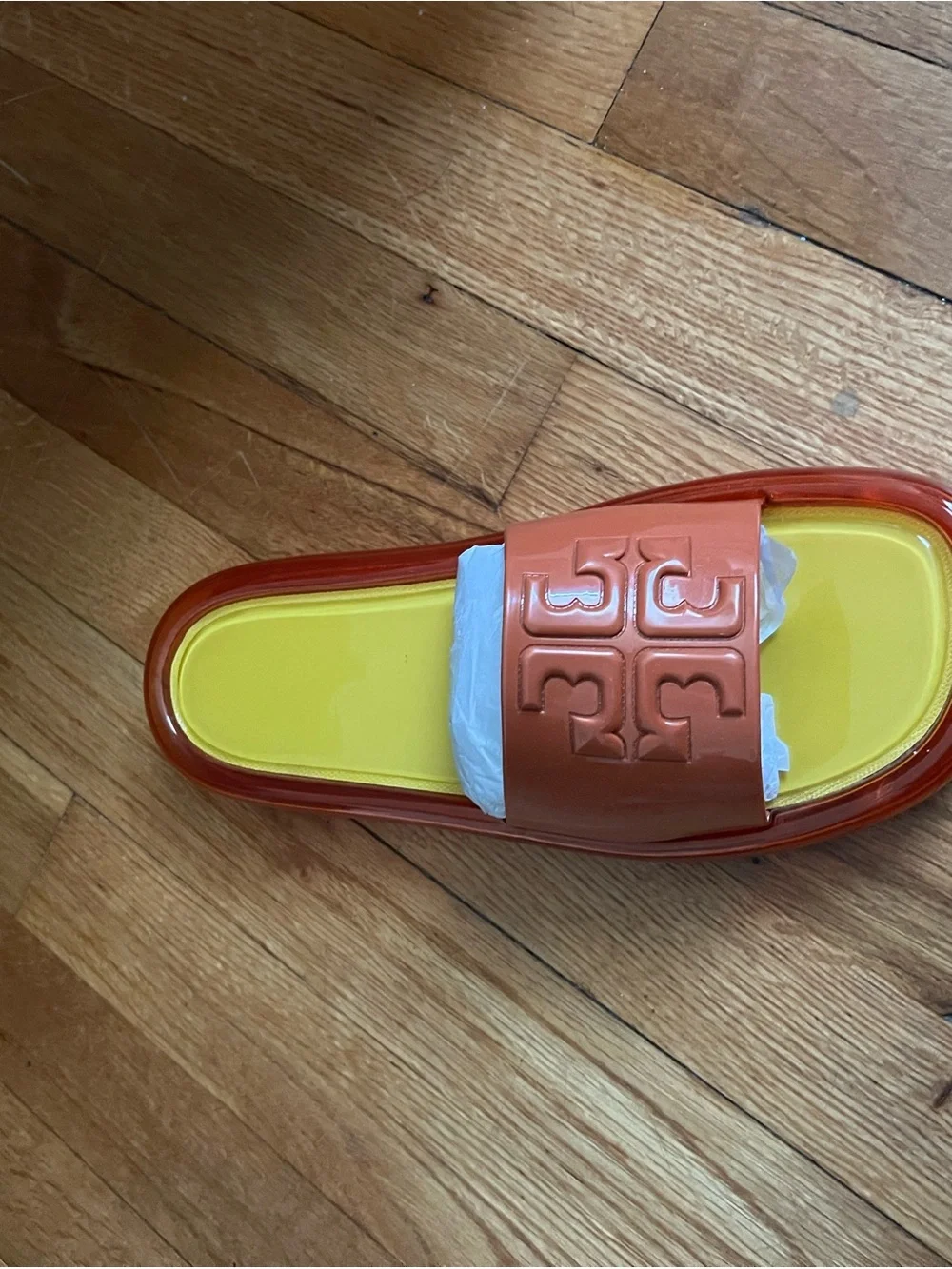 Tory Burch Orange Jelly Slide Sandals